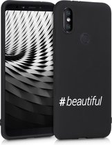 kwmobile telefoonhoesje compatibel met Xiaomi Mi 6X / Mi A2 - Hoesje voor smartphone in wit / zwart - Hashtag Beautiful design