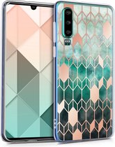 kwmobile telefoonhoesje voor Huawei P30 - Hoesje voor smartphone in blauw / roségoud - Glory design