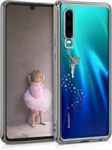 kwmobile hoesje voor Huawei P30 - backcover voor smartphone - Fee design - zilver / transparant