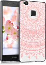 kwmobile telefoonhoesje voor Huawei P9 Lite - Hoesje voor smartphone in poederroze / wit - Indian Sun design