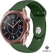 Siliconen Smartwatch bandje - Geschikt voor  Samsung Galaxy Watch 3 sport bandje 41mm - legergroen - Strap-it Horlogeband / Polsband / Armband