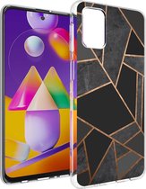 iMoshion Design voor de Samsung Galaxy M31s hoesje - Grafisch Koper - Zwart / Goud
