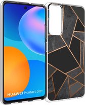 iMoshion Design voor de Huawei P Smart (2021) hoesje - Grafisch Koper - Zwart / Goud