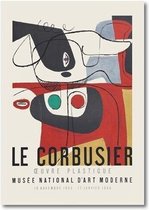 Vintage Le Corbusier Exhibition Poster 3 - 20x25cm Canvas - Multi-color