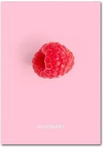 Fruit Poster Raspberry - 60x80cm Canvas - Multi-color