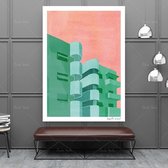 Tel Aviv City Building Poster - 60x90cm Canvas - Multi-color