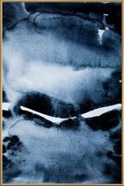 JUNIQE - Poster met kunststof lijst Watercolor 6 -60x90 /Blauw & Wit