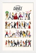 JUNIQE - Poster met houten lijst Everybody Dance Now -13x18 /Kleurrijk