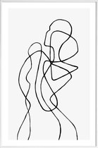 JUNIQE - Poster met kunststof lijst Figuratone -60x90 /Wit & Zwart