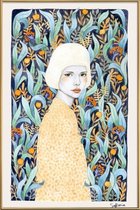 JUNIQE - Poster met kunststof lijst Emilia -20x30 /Blauw & Geel