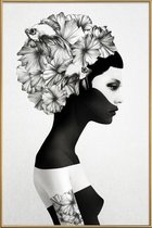 JUNIQE - Poster met kunststof lijst Marianna -60x90 /Wit & Zwart