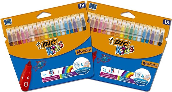 BIC Kids Visa viltstiften Medium Pot 36kl.Assorti