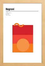 JUNIQE - Poster in houten lijst Negroni - minimalistisch -20x30 /Rood