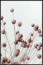 JUNIQE - Poster in kunststof lijst Poppy Heads -40x60 /Bruin & Ivoor