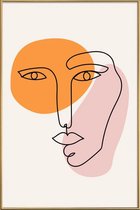 JUNIQE - Poster met kunststof lijst Envisage -13x18 /Oranje & Roze