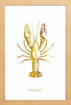 JUNIQE - Poster met houten lijst American Lobster gouden -40x60 /Goud