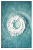 JUNIQE - Poster Ocean Swirl -20x30 /Blauw