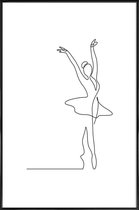 JUNIQE - Poster in kunststof lijst Ballet -30x45 /Wit & Zwart