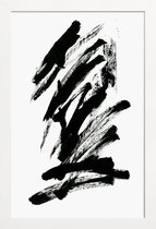 JUNIQE - Poster in houten lijst Black Abstract -60x90 /Wit & Zwart