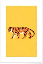 JUNIQE - Poster Tiger Yellow -13x18 /Geel & Oranje