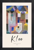 JUNIQE - Poster in houten lijst Klee - Colorful Architecture -60x90