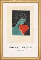 JUNIQE - Poster in houten lijst Munch - The Heart -30x45 /Blauw &