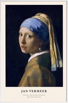 JUNIQE - Poster in kunststof lijst Jan Vermeer van Delft - Girl with a