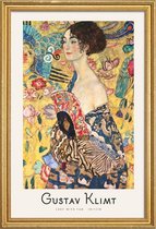 JUNIQE - Poster in houten lijst Klimt - Lady with Fan -60x90