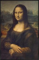 JUNIQE - Poster in kunststof lijst Da Vinci – Mona Lisa -60x90 /Bruin