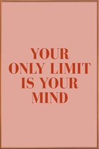 JUNIQE - Poster met kunststof lijst Your Only Limit -20x30 /Roze