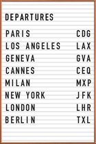 JUNIQE - Poster met kunststof lijst Departure Paris -60x90 /Wit &