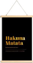 JUNIQE - Posterhanger Hakuna Matata gouden -30x45 /Goud & Zwart
