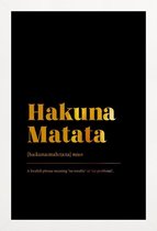 JUNIQE - Poster met houten lijst Hakuna Matata gouden -40x60 /Goud &