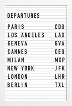 JUNIQE - Poster in houten lijst Departure Paris -30x45 /Wit & Zwart