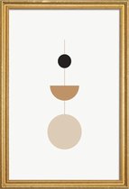 JUNIQE - Poster met houten lijst Pendulum -60x90 /Bruin & Ivoor