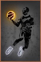 JUNIQE - Poster met kunststof lijst Michael Jordan 23 -20x30 /Geel &