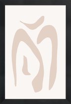 JUNIQE - Poster in houten lijst Romantic Streams -60x90 /Ivoor