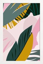 JUNIQE - Poster met houten lijst Shady Palms -13x18 /Kleurrijk