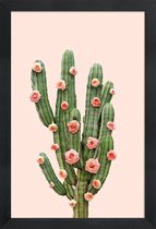 JUNIQE - Poster in houten lijst Cactusrozen foto -40x60 /Groen & Roze