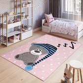 Tapiso Pinky Vloerkleed Dieren Kinderkamer Kleed Speeltapijt Maat- 160x220