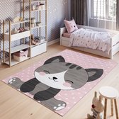 Tapiso Pinky Vloerkleed Dieren Kinderkamer Speeltapijt Kleed Maat- 80x150