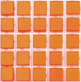 357x stuks mozaieken maken steentjes/tegels kleur oranje met formaat 5 x 5 x 2 mm