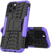 GadgetBay Shockproof schokabsorberend TPU hoesje voor iPhone 12 en iPhone 12 Pro - zwart met paars