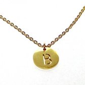 Ketting alfabet rond B - Goud