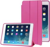 3-vouw Naturally Treated lederen Smart hoesje met slaap / wekker functie & houder voor iPad Air (hard roze)