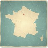 Muismat - Vintage kaart van Frankrijk - 20x20