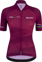Santini Fietsshirt korte mouwen Dames Bordeaux - Uci Women'S World Tour Eco Jersey - Uci Official - XXS