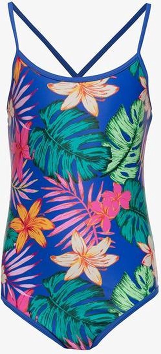 Osaga meisjes badpak met bloemenprint - Blauw - Maat 140