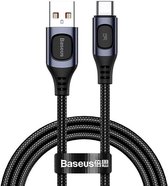 Baseus 1m Quick Charge USB-C Flash, QC 3.0, Geschikt voor Huawei SCP, Samsung AFC, 5A, (grijs) CATSS-A0G