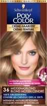 Poly Color Creme Haarverf 36 - Middenasblond - 3 st - voordeelverpakking